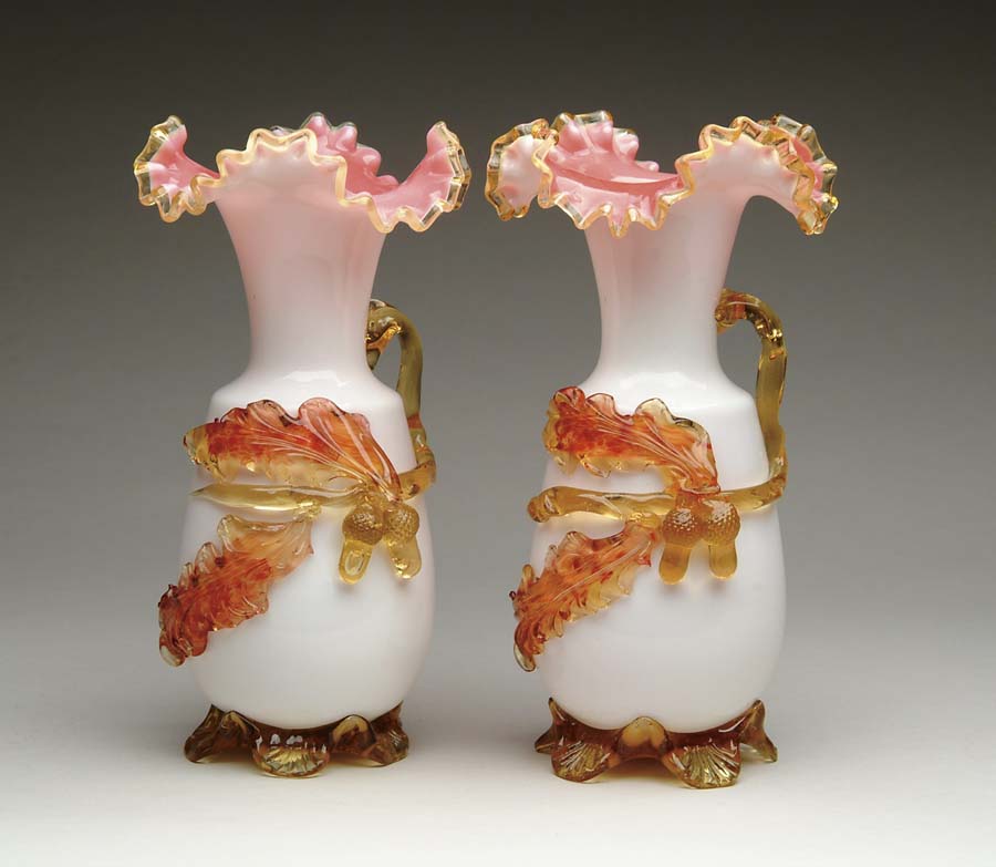 Appraisal: PAIR OF STEVENS AND WILLIAMS VASES Exceptional Stevens and Williams