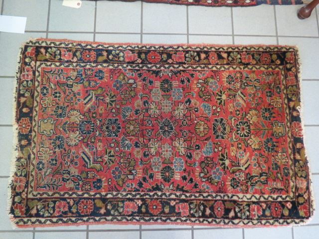 Appraisal: Lillihan Persian Handmade Mat semi-antique fancy florals ' X '