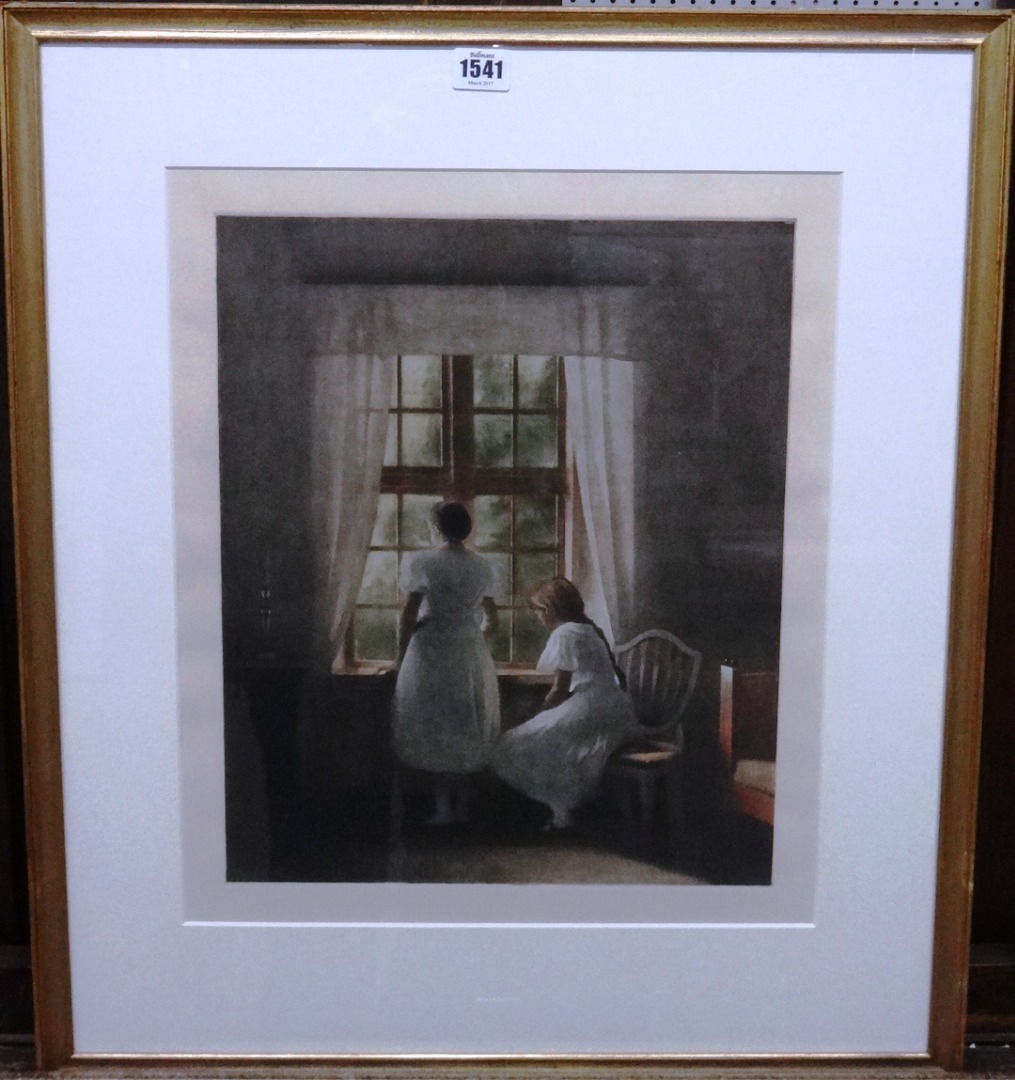 Appraisal: Peter Vilhelm Ilsted - Two girls at a window colour