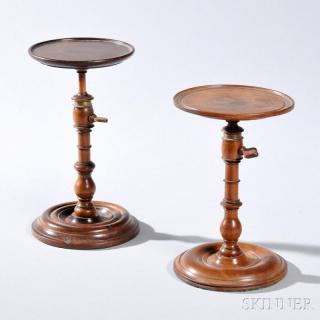 Appraisal: Two Adjustable Turned Wood Lamp Stands th century maple and