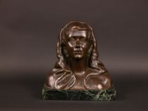 Appraisal: Ann Carpenter bust titled Celia Bronze bust entitled Celia depicts