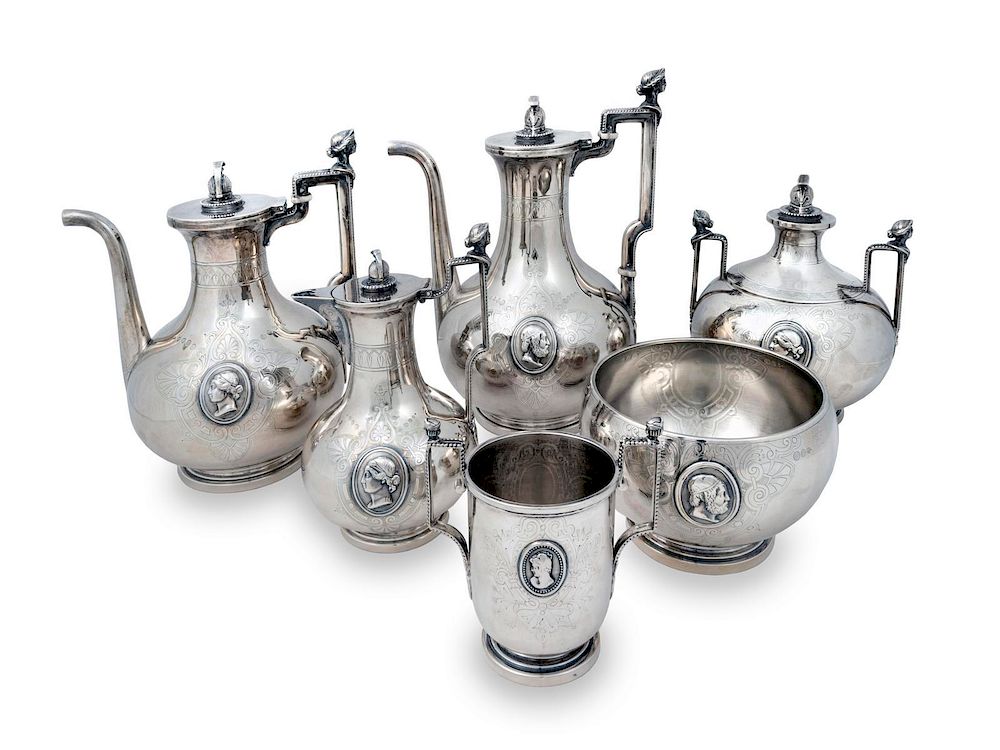 Appraisal: An American Silver Neoclassical Style Tea Set Height of tallest