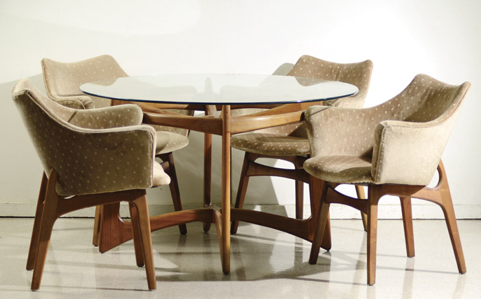 Appraisal: MID-CENTURY MODERN DINING TABLE AND CHAIR SET Adrian Pearsall -