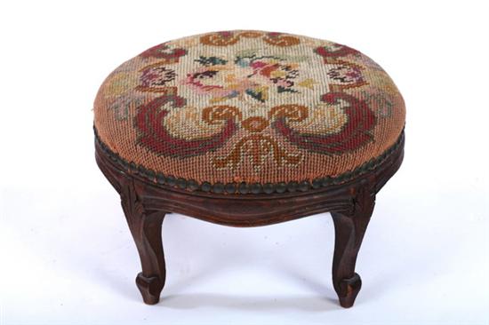 Appraisal: LOUIS XV STYLE CARVED FRUITWOOD FOOTSTOOL th century Circular form