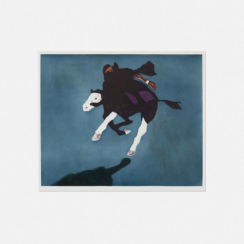 Appraisal: Fritz Scholder Galloping Indian after Leigh Fritz Scholder Galloping Indian