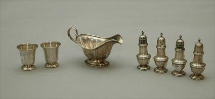 Appraisal: Four Silver Casters together with Two Cups and a Gravy