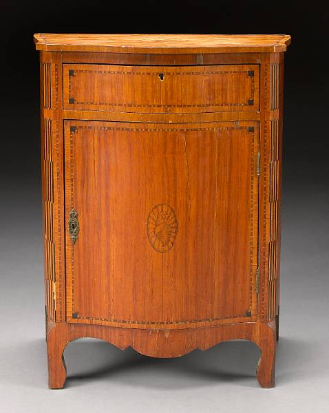 Appraisal: A Dutch inlaid satinwood side cabinet early th century The