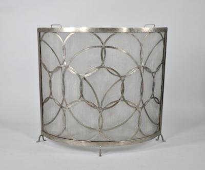 Appraisal: A Hand Wrought Fireplace Screen Of a semi-circular shape with