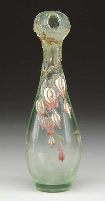 Appraisal: GALLE VASE Unusual shaped vase begins with a gently ribbed