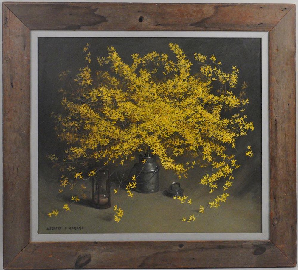 Appraisal: Herbert Abrams O C Floral Still Life Connecticut - depicting