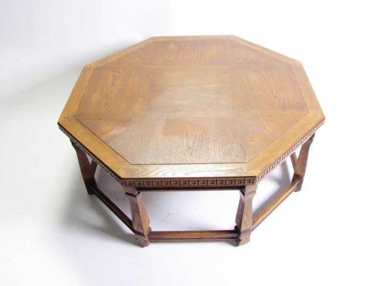 Appraisal: Romweber Viking Oak octagonal cocktail table R- x x h