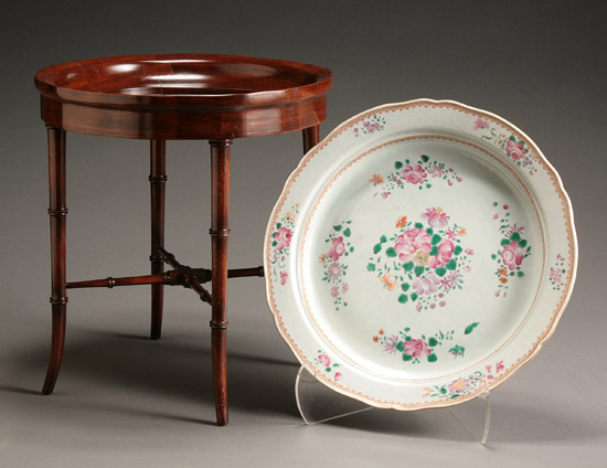 Appraisal: Chinese Export 'Famille Rose' Charger on Later Stand Qianlong Period