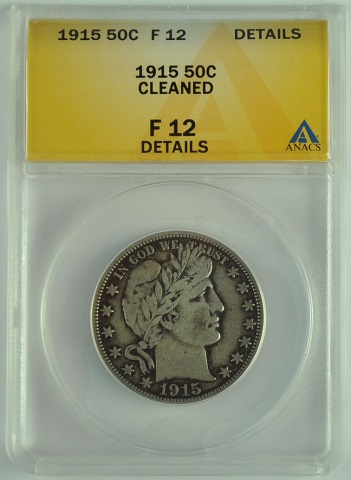 Appraisal: Very Scarce Barber Half DollarCertified and graded F- details cleaned