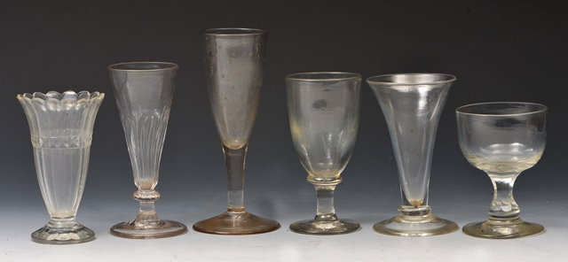 Appraisal: AN ENGLISH GLASS with star decoration and five other glasses