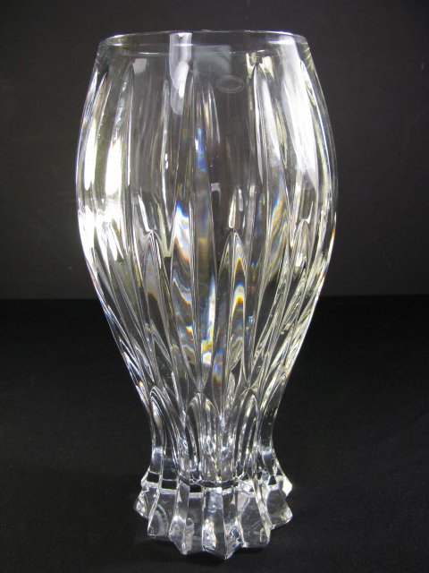 Appraisal: Large cut lead clear crystal vase made in Slovenia Measures