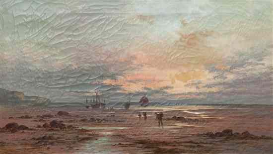 Appraisal: Johannes Mignot th century Sunset Coast of Wimereaux France oil