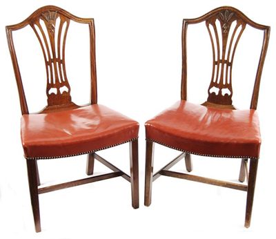 Appraisal: A harlequin set of eight mahogany dining chairs in George