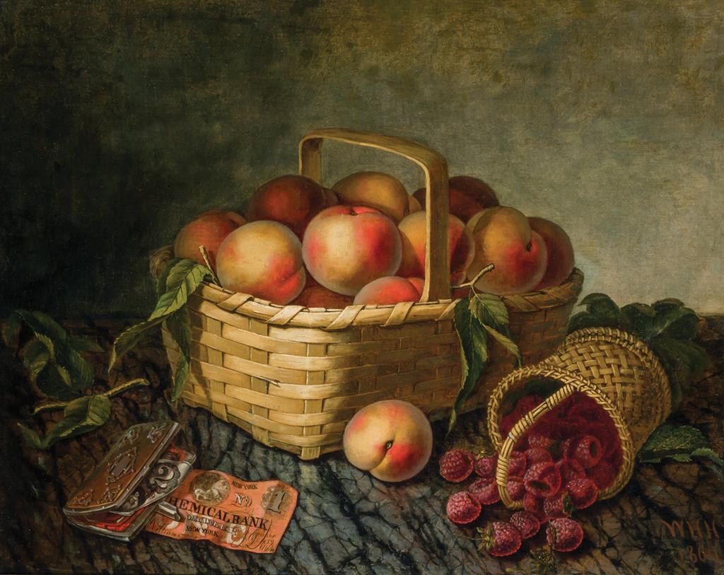 Appraisal: WILLIAM H HOYT American - Still Life with Peaches oil