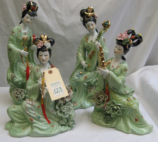 Appraisal: A GROUP OF FOUR CHINESE PORCELAIN FIGURES of beautiful women