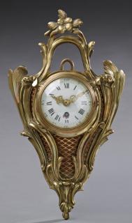 Appraisal: Diminutive French Gilt Bronze Cartel Clock th c Diminutive French