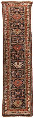 Appraisal: Kazak Runner Caucasian early th century six serrated medallions on