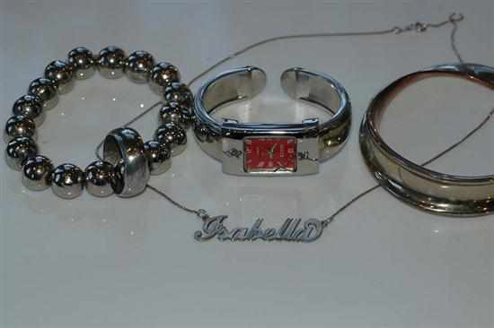 Appraisal: A BAG OF ASSORTED JEWELLERY INCLUDING WRISTWATCHES BRACELETS ETC PART