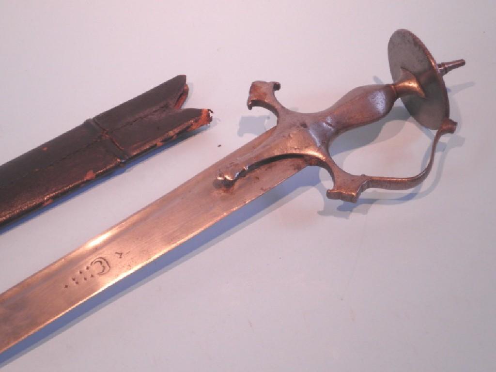 Appraisal: A Middle Eastern sabre with a steel handle and blade