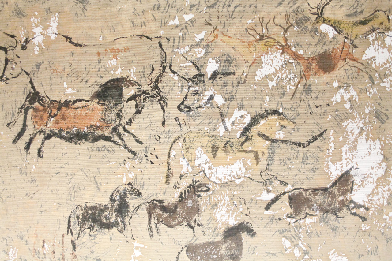 Appraisal: Naive School Figures of horses deer and other animals cave