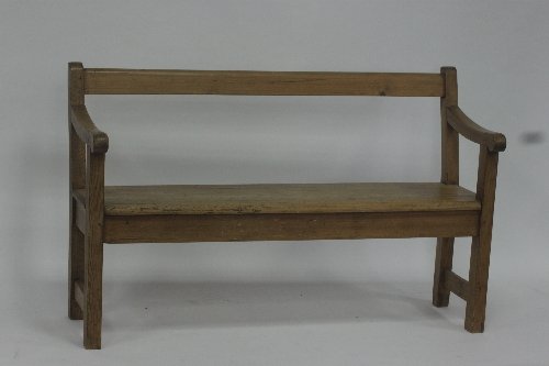 Appraisal: A pine bench cm wide and a pine tuck box