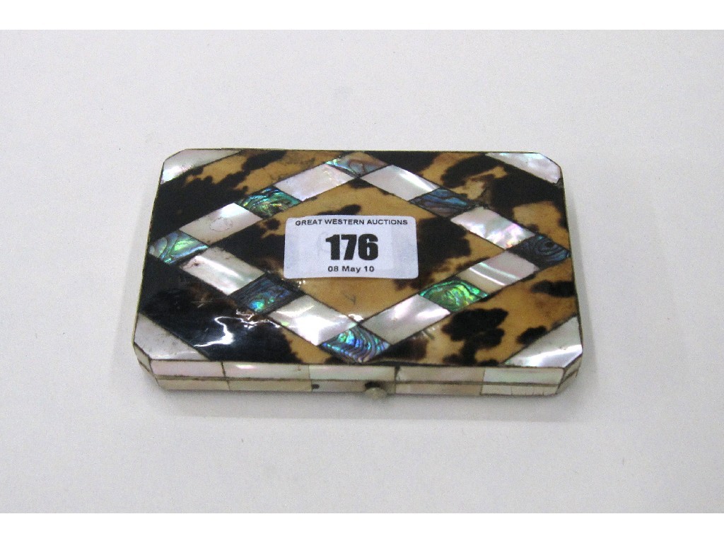 Appraisal: Tortoiseshell and mother of pearl card case