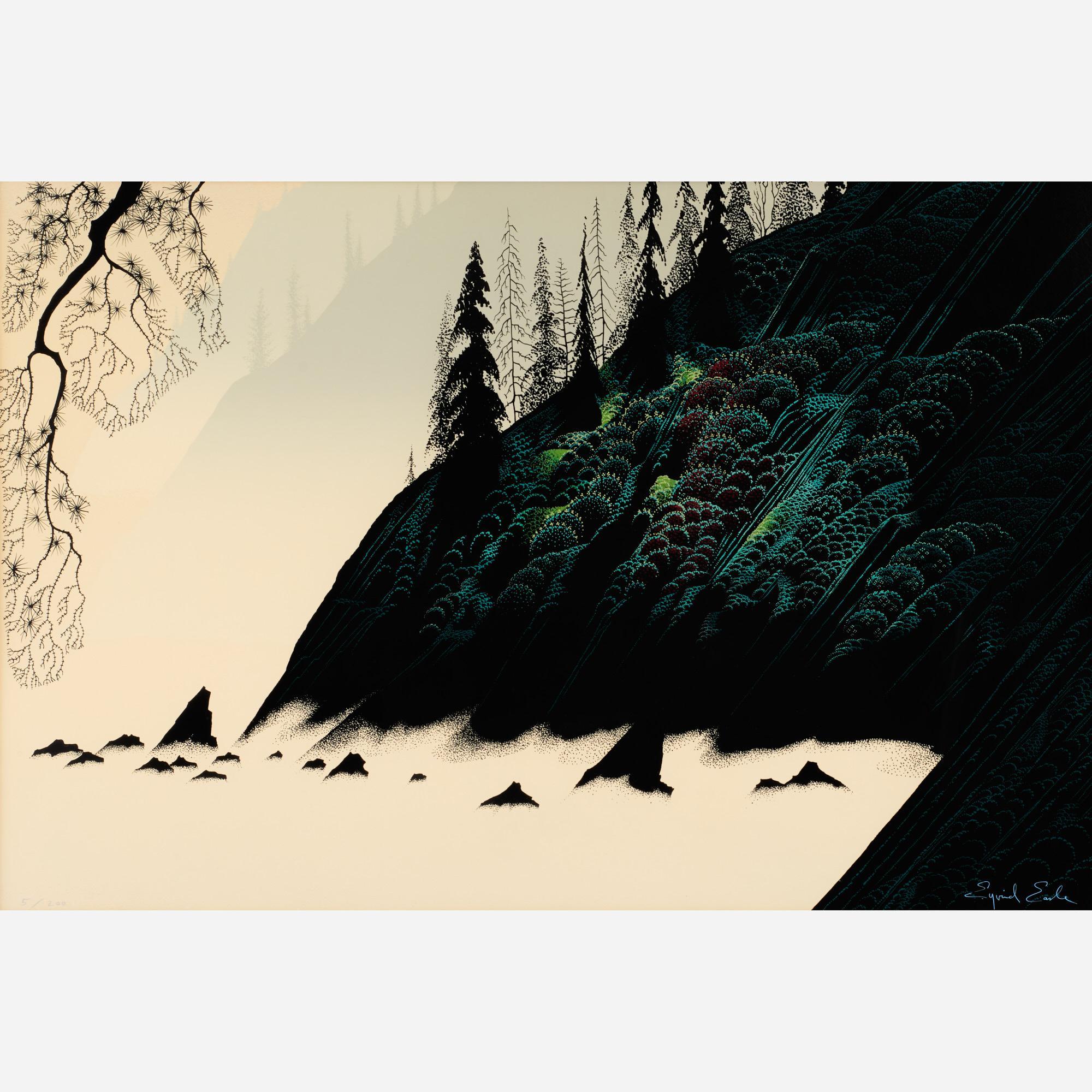 Appraisal: EYVIND EARLE SPRUCE REDWOOD PINE SERIGRAPH Eyvind Earle American -