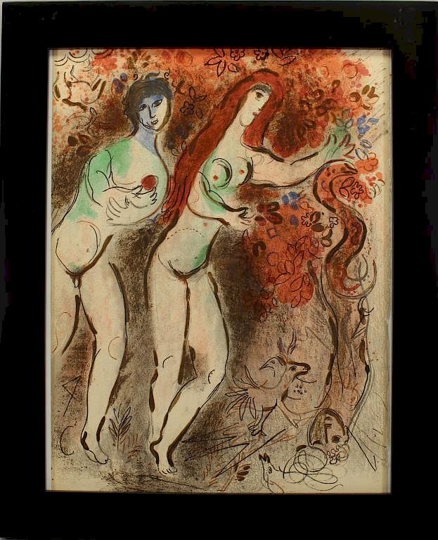 Appraisal: After Chagall Lithograph Adam Eve After Chagall Lithograph Adam Eve