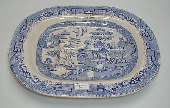 Appraisal: A mid thC blue and white earthenware meat plate moulded