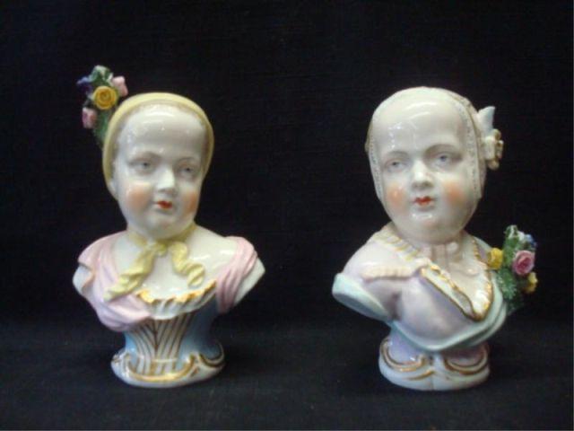 Appraisal: Pair of Porcelain Busts Possibly Meissen From a Hartsdale estate