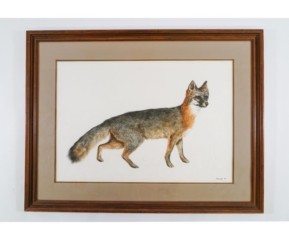 Appraisal: John Kurtz framed and matted watercolor of a gray fox