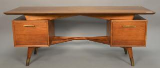 Appraisal: Alma Sculptura Danish Modern floating top desk having X pattern