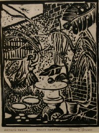 Appraisal: Vincent Brown - Front Garden linocut A P signed 'Vincent