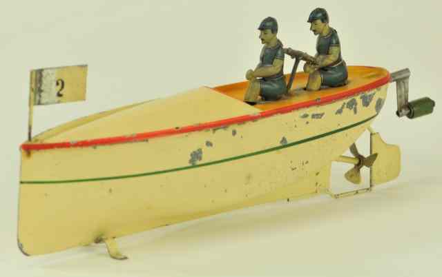 Appraisal: ARNOLD SPEEDBOAT Germany c white hull with two seated figures