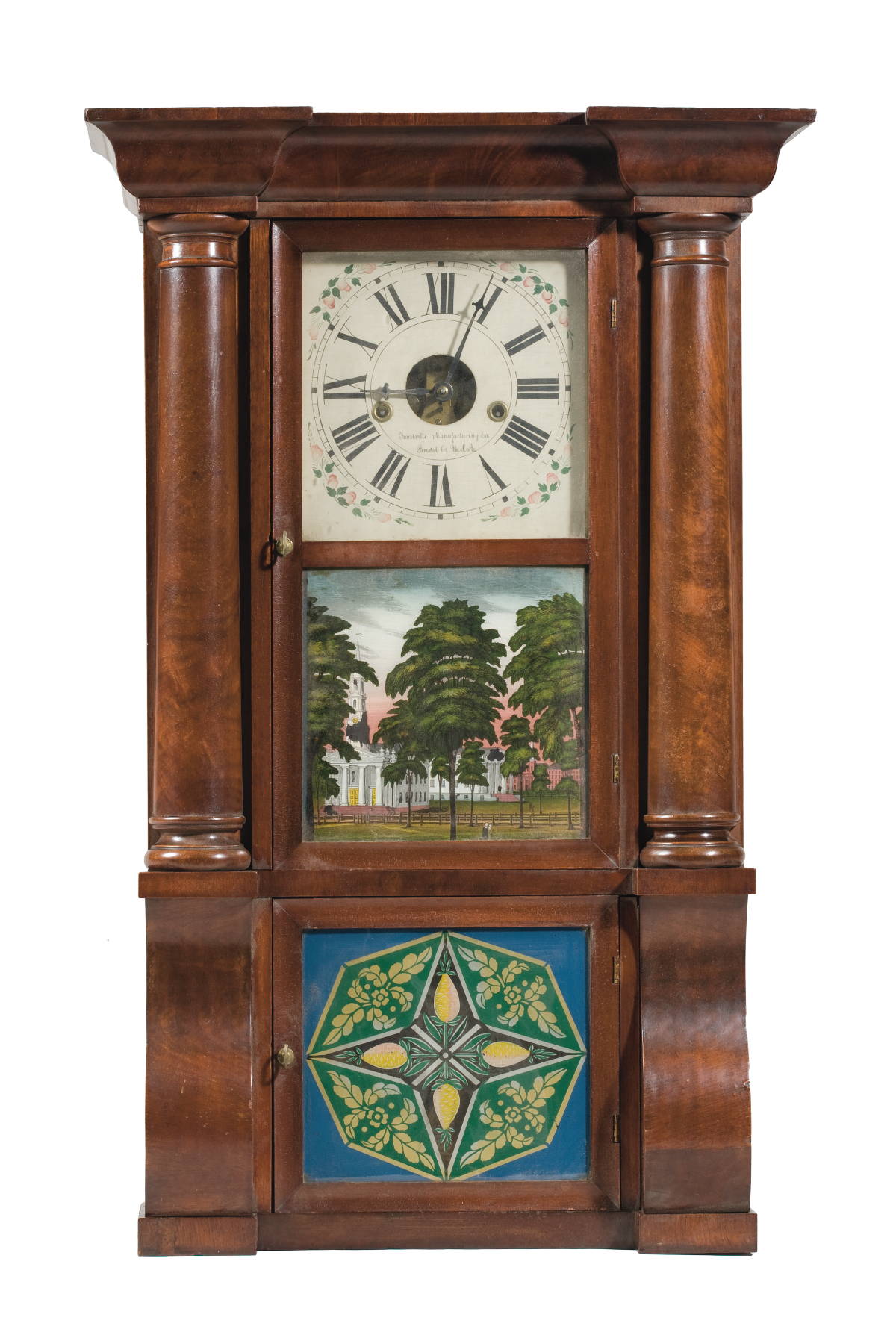 Appraisal: CONNECTICUT CLASSICAL MAHOGANY AND EGLOMISE SHELF CLOCK FORESTVILLE MANUFACTURING CO