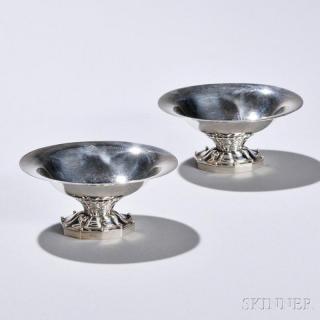 Appraisal: Pair of Georg Jensen Sterling Silver Bowls Denmark post- pattern