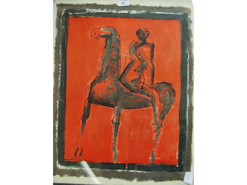 Appraisal: Marino Marini - - 'Le Cavalier' no print x cm