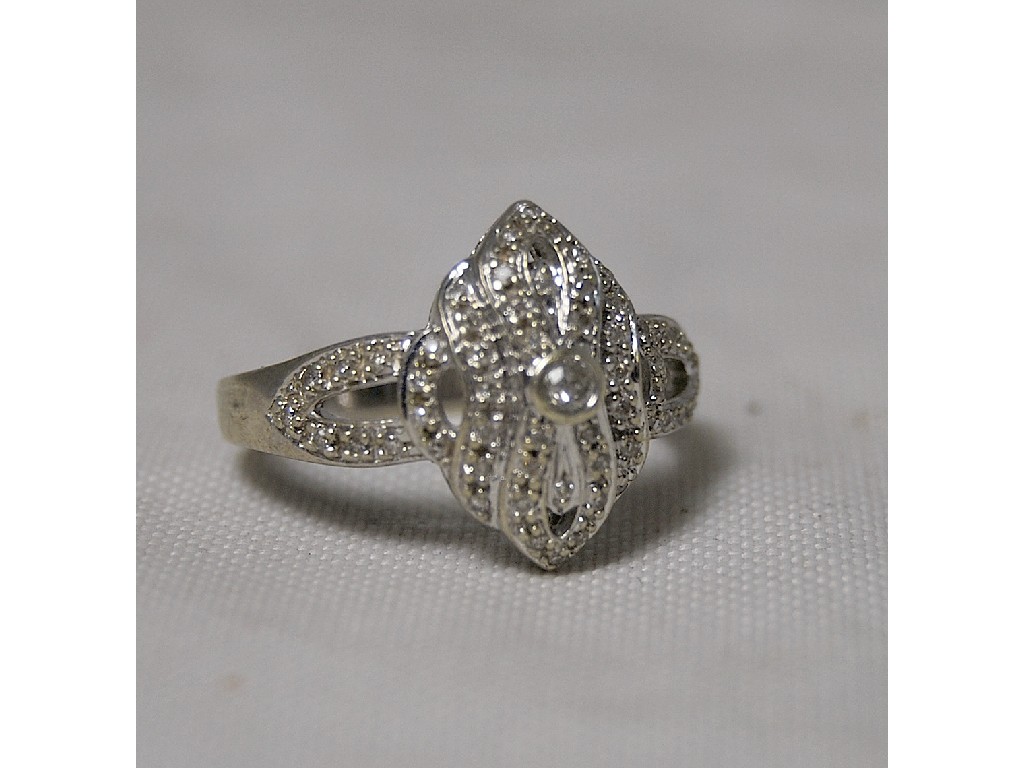 Appraisal: A ct white gold dress ring in the Art Deco