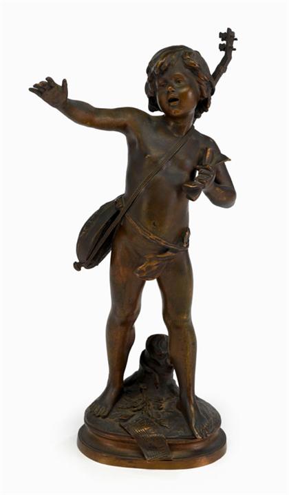 Appraisal: After August Moreau French - improvisateur Bronze medium brown patina