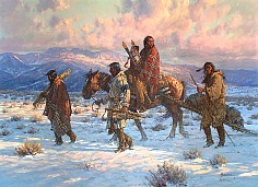 Appraisal: Martin Grelle Present Cheyenne Remnantsoil on canvas x in