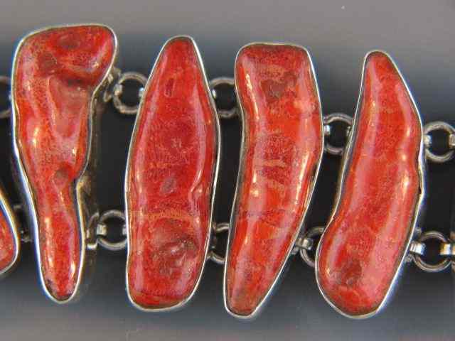 Appraisal: Coral Bracelet peices of natural pieces of red branch coral