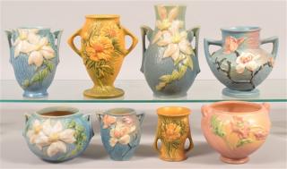 Appraisal: Eight Pieces of Roseville Art Pottery Vases Eight Pieces of