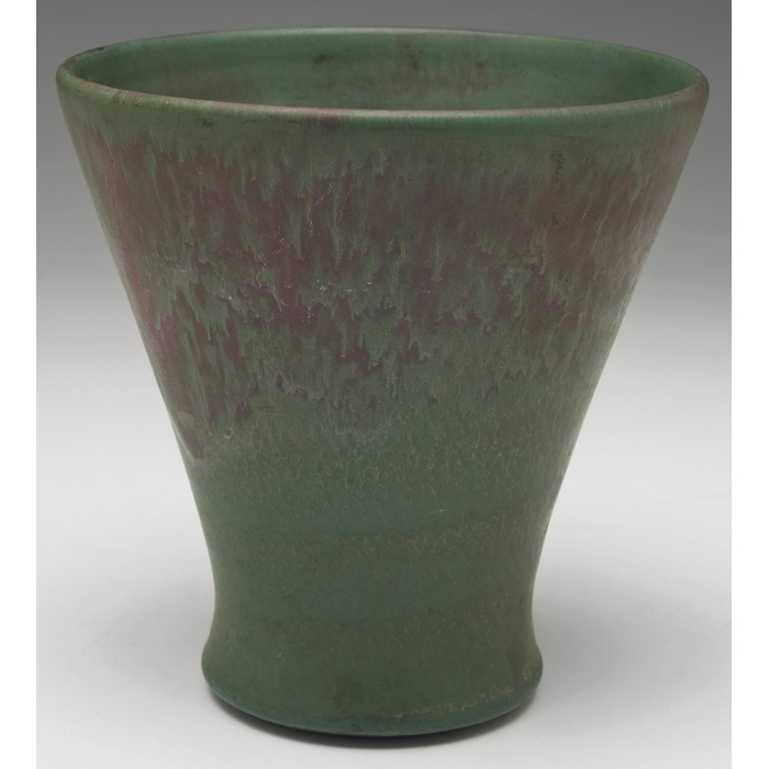 Appraisal: Marblehead vase flaring shape covered in a mottled green and