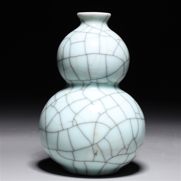 Appraisal: Small Chinese crackle glazed double-gourd form vase overall good condition