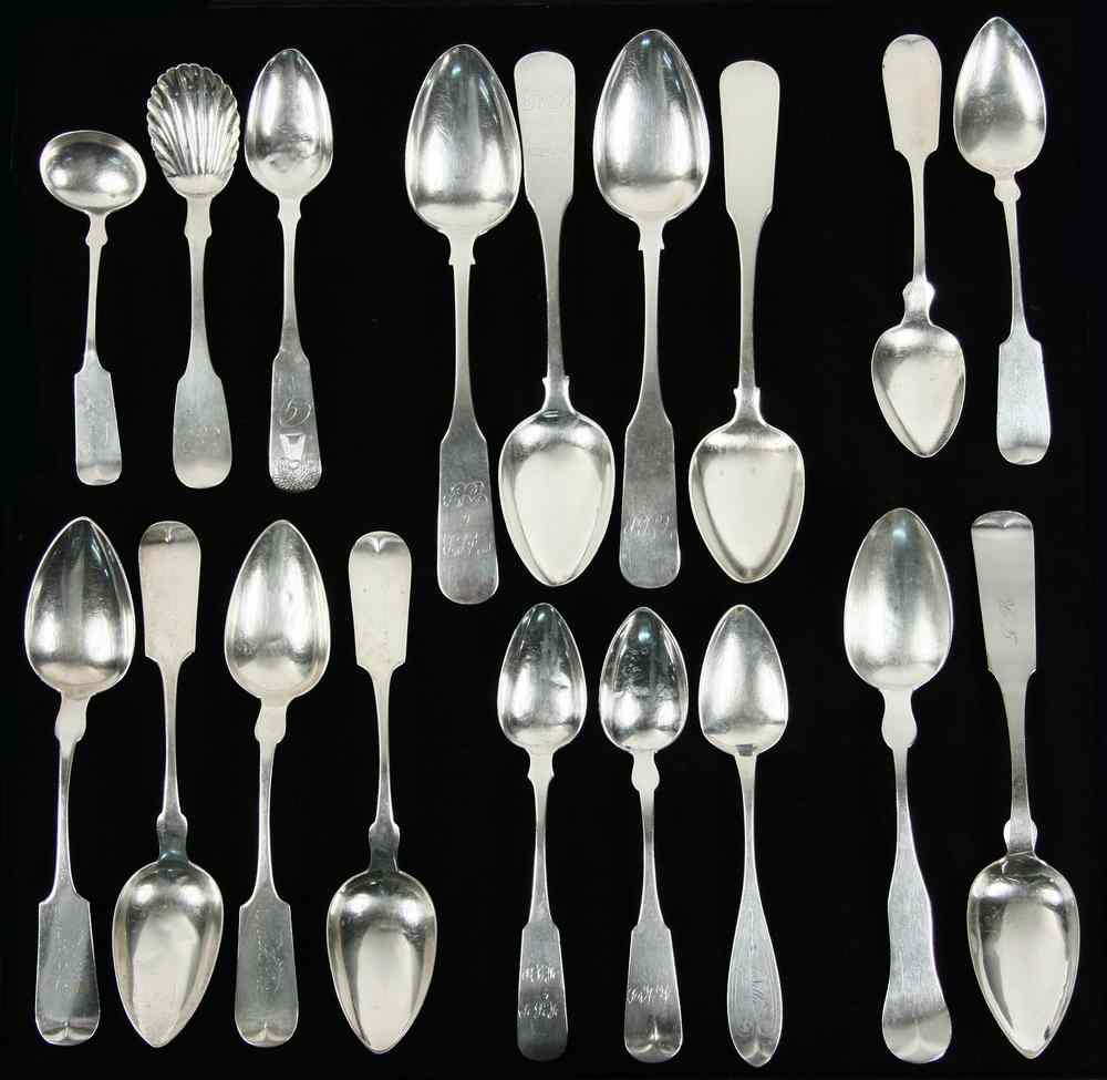 Appraisal: COLLECTION COIN SILVER SPOONS - Including Tea Spoons by TB