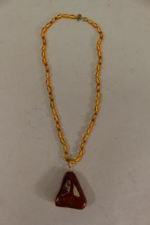 Appraisal: Miriam Haskell Amber Pendant Necklace Miriam Haskell Amber Pendant Necklace